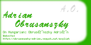 adrian obrusanszky business card